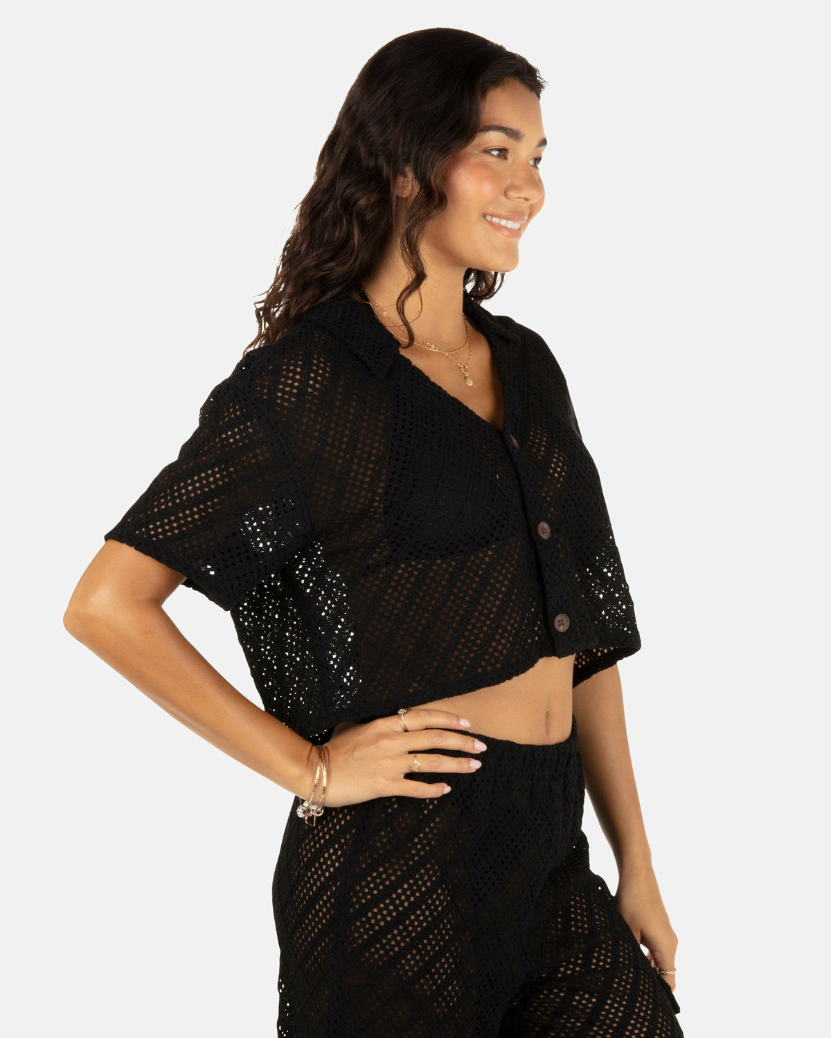 Hurley Crochet Camp Shirt