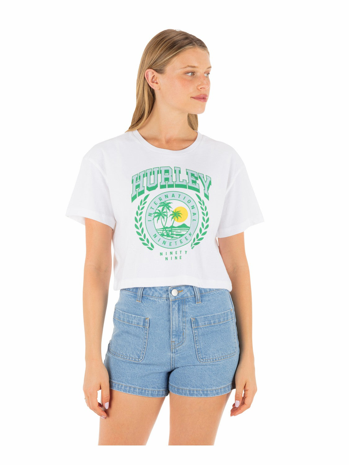 Hurley Academy Boxy Crop Tee