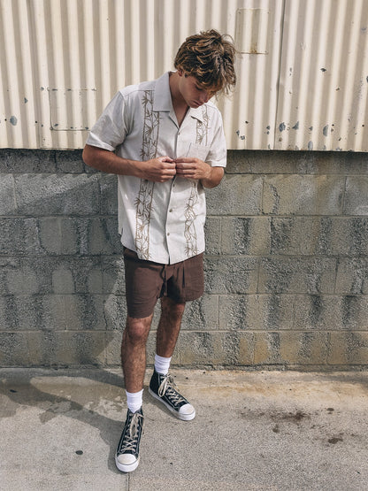 Hurley Sano Camp Embroidered Short Sleeve
