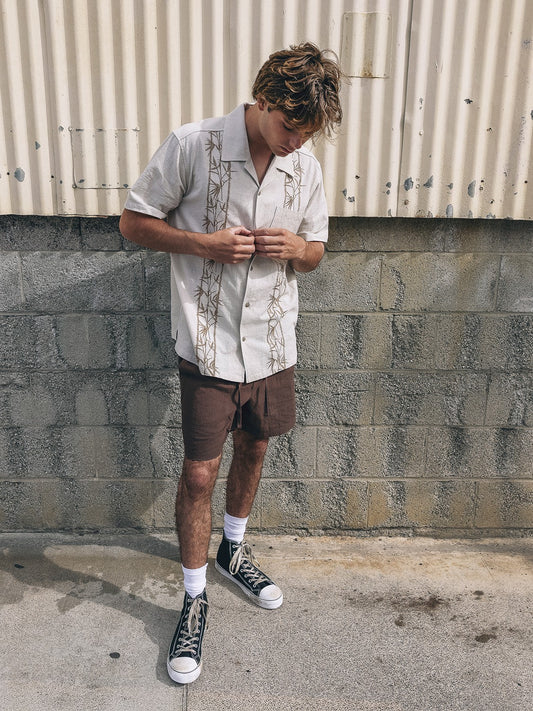 Hurley Sano Camp Embroidered Short Sleeve