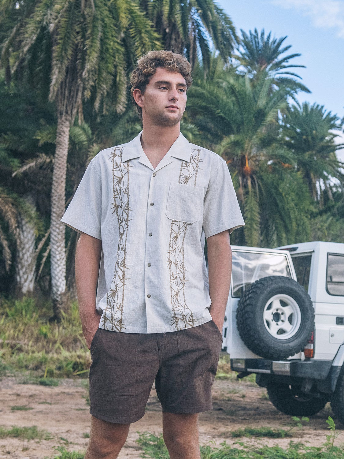 Hurley Sano Camp Embroidered Short Sleeve