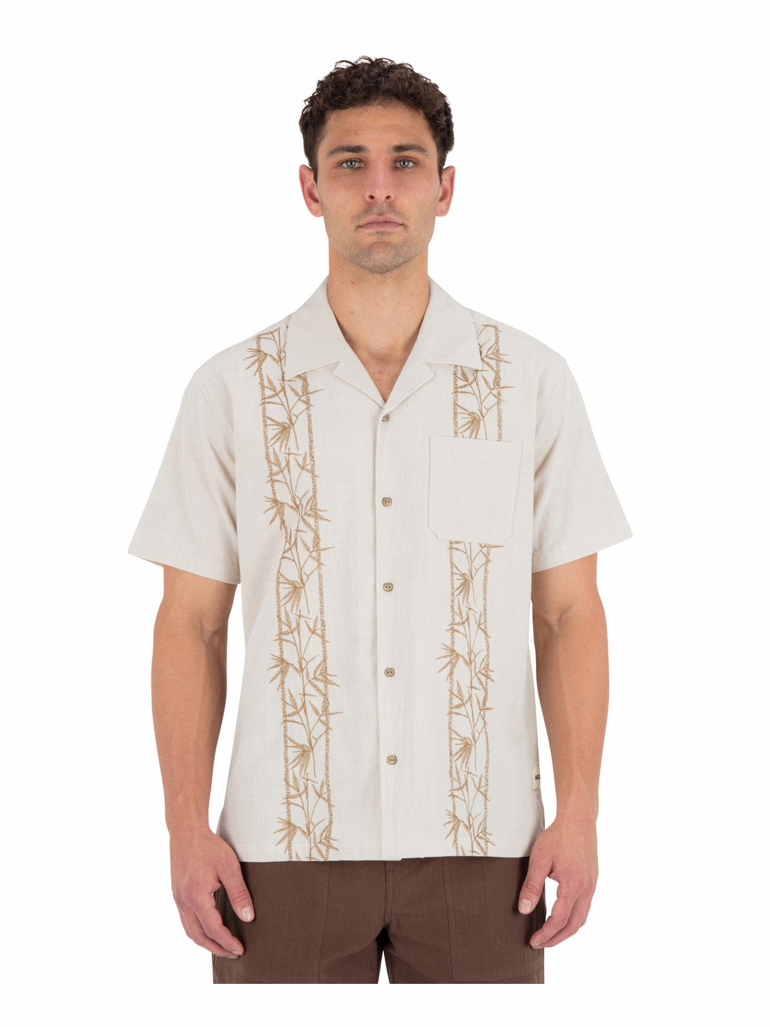 Hurley Sano Camp Embroidered Short Sleeve