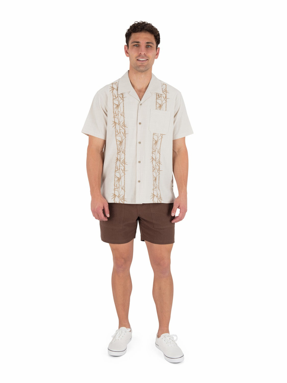 Hurley Sano Camp Embroidered Short Sleeve