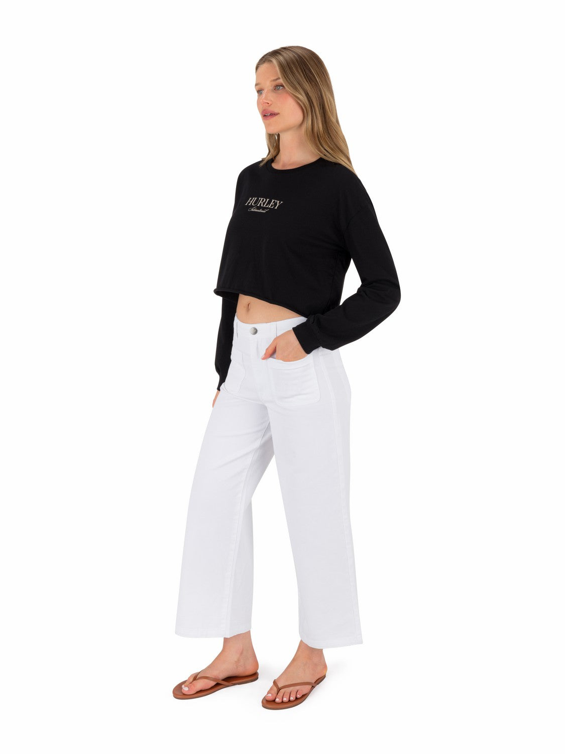 Hurley Floreal Long Sleeve Crop T-Shirt