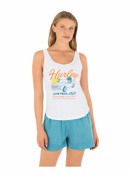 Hurley Palm Tree Auto Scoop Hem Tank