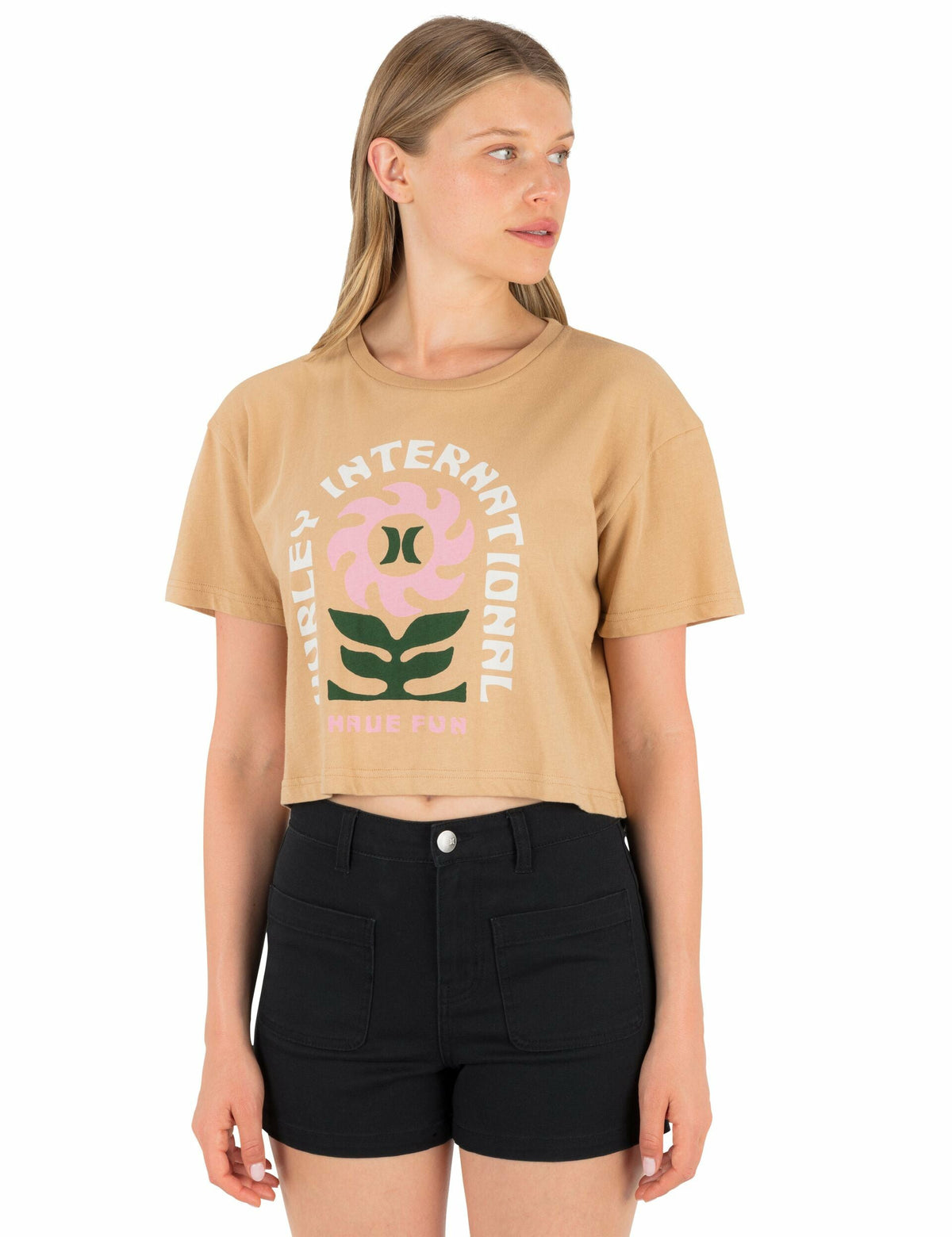 Hurley Blossom Boxy Crop Tee