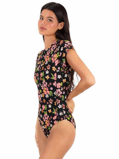 Hurley Max Hibiscus Dream Cheeky Short Sleeve Surfsuit