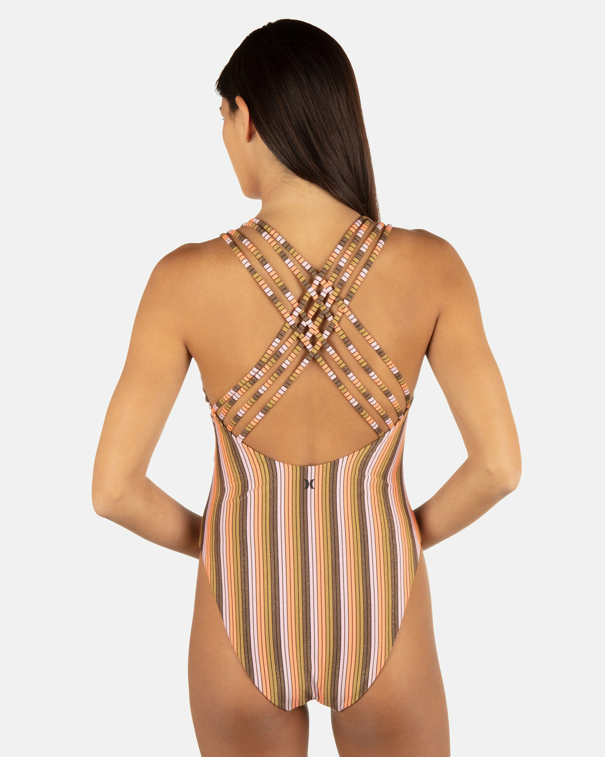 Hurley Sunset Shine Stripe Moderate Crossback One Piece