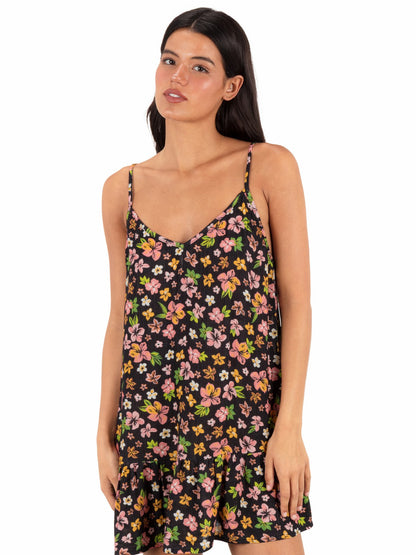 Hurley Hibiscus Dream V Neck Mini Dress
