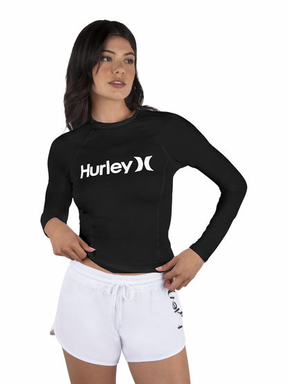 Hurley One & Only Solid Mock Neck Long Sleeve Rashguard