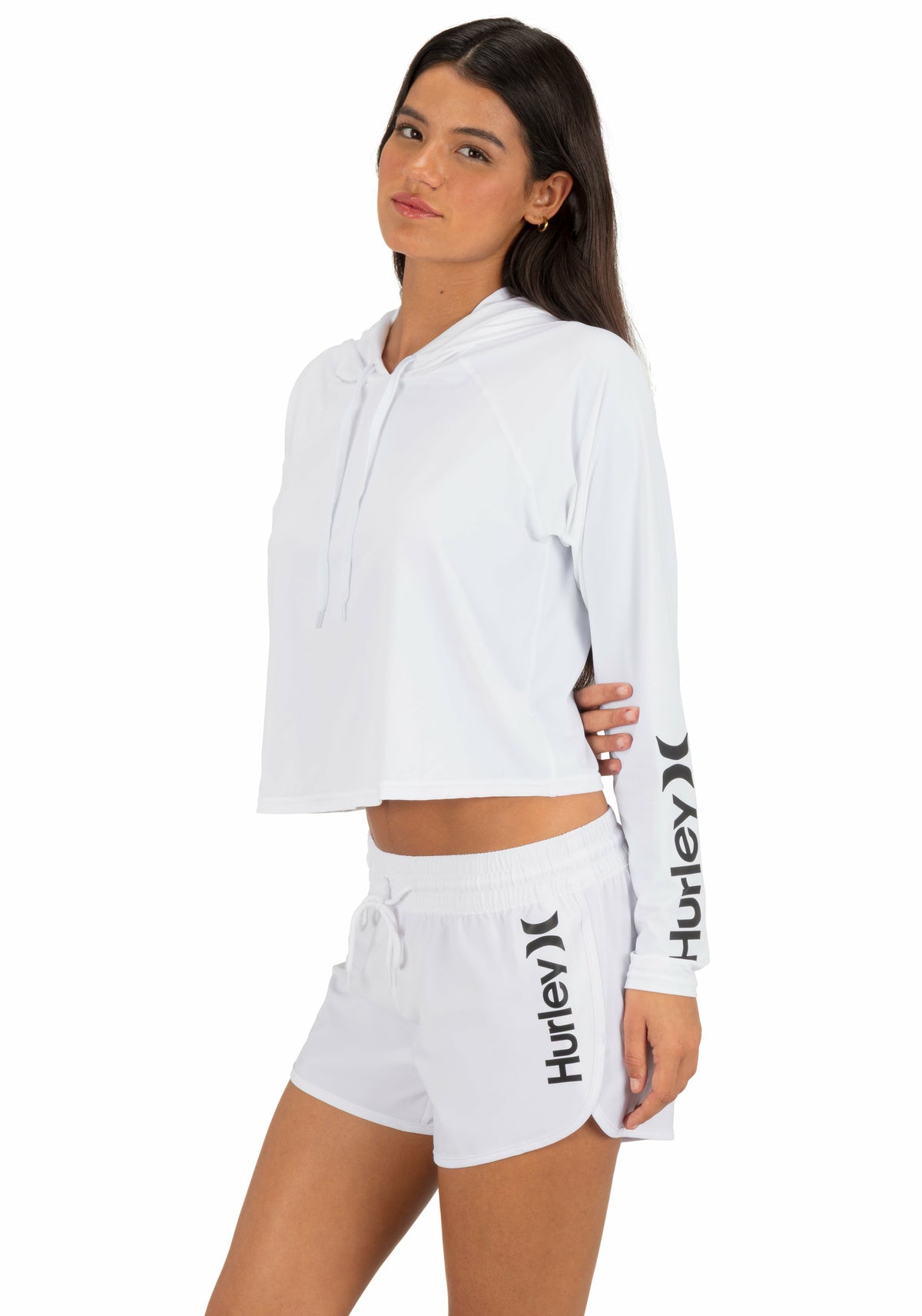Hurley One & Only Solid Long Sleeve Hooded Rashguard