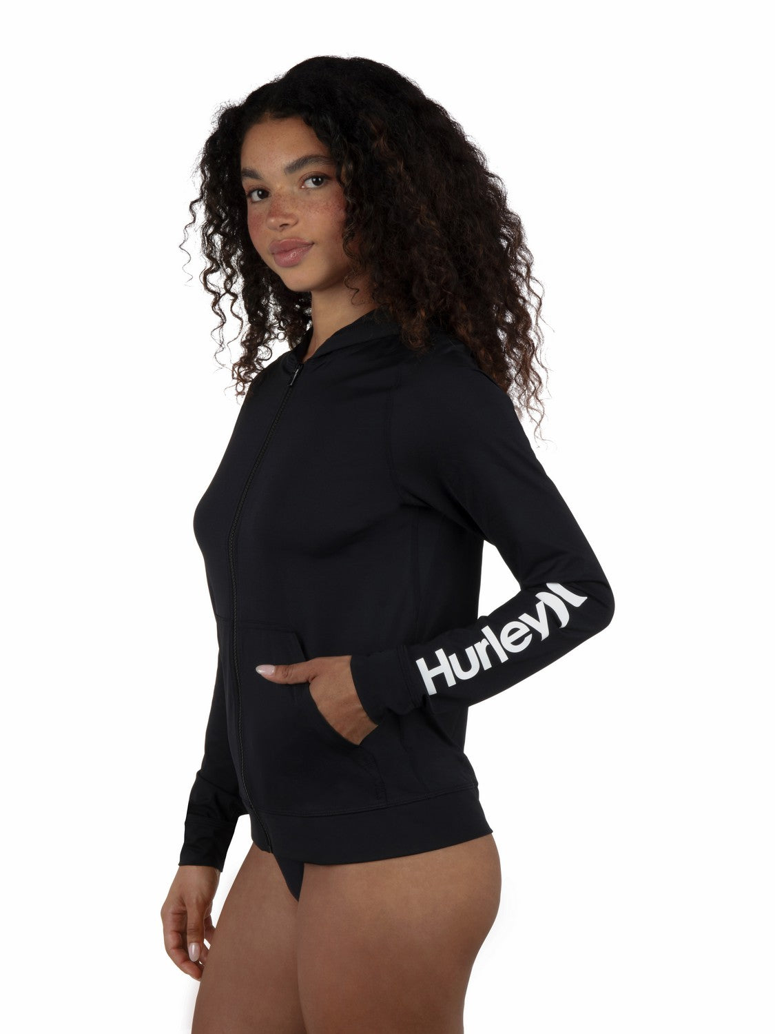 Hurley One & Only Solid Zip Hoodie Rashguard