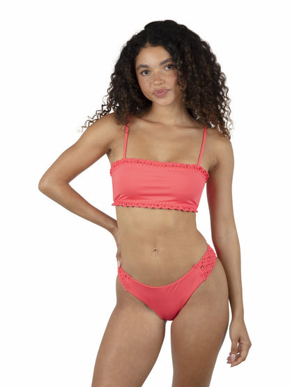 Hurley Macrame Bandeau Bikini Top