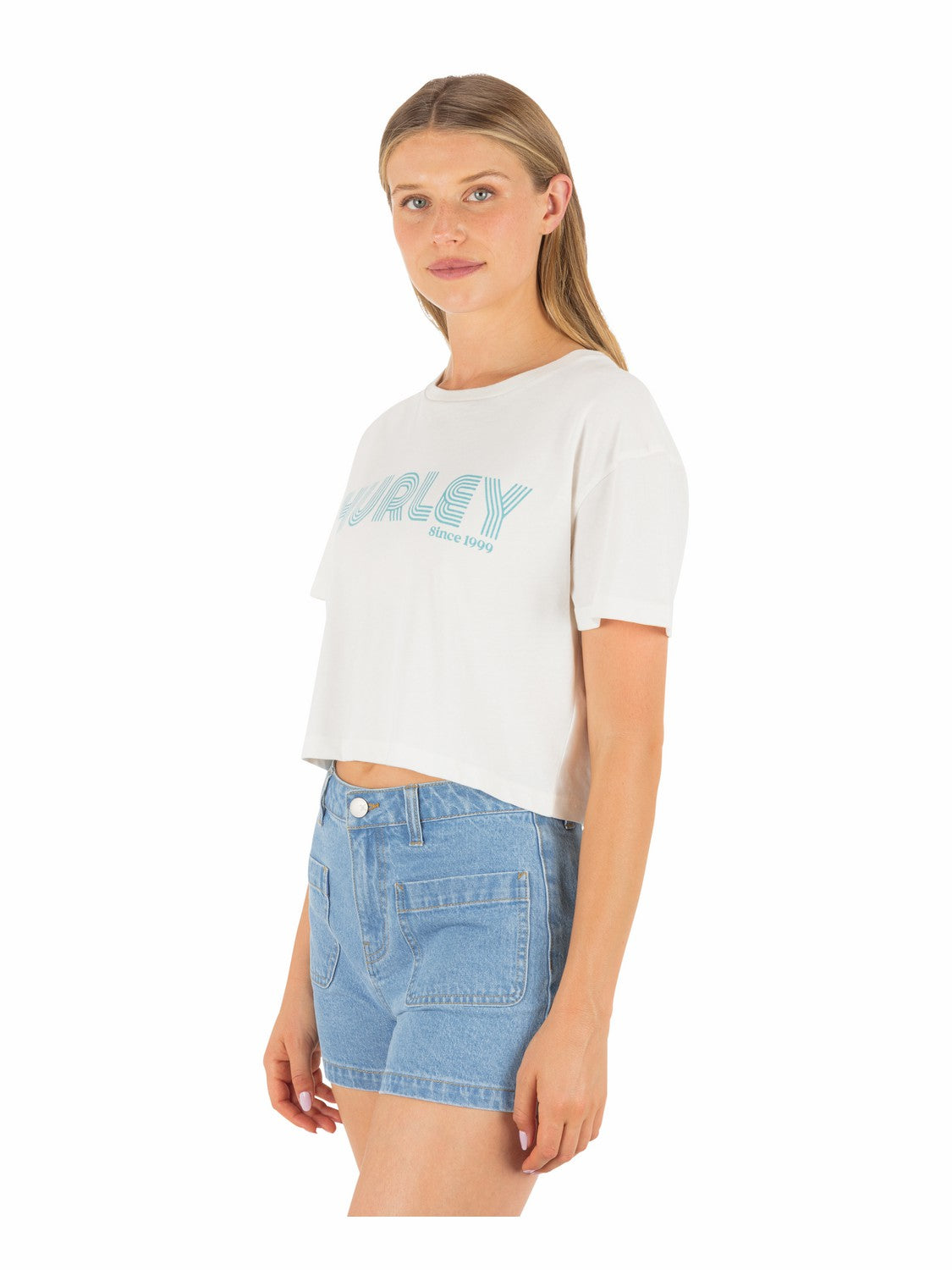 Hurley Rollers Boxy Crop Tee