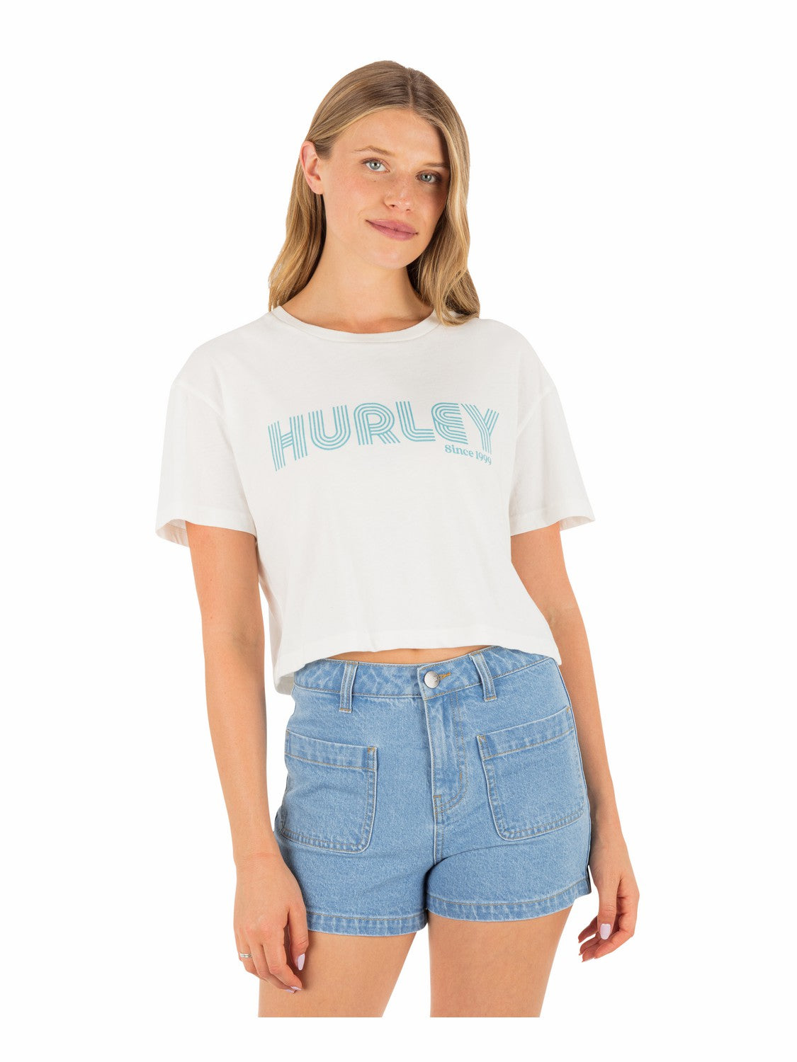 Hurley Rollers Boxy Crop Tee