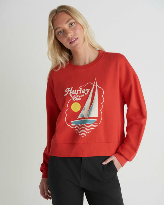 Hurley Leisure Club Boxy Crew Sweatshirt