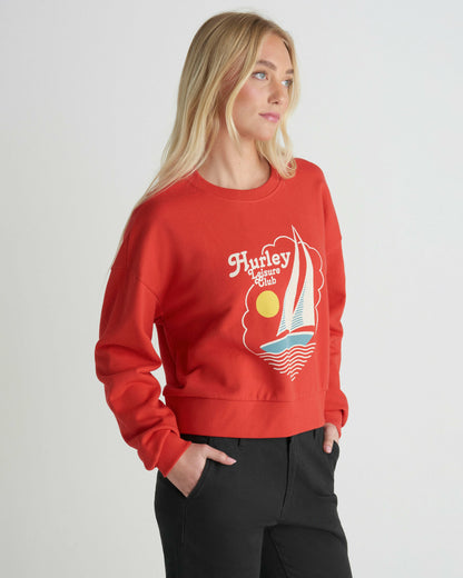 Hurley Leisure Club Boxy Crew Sweatshirt