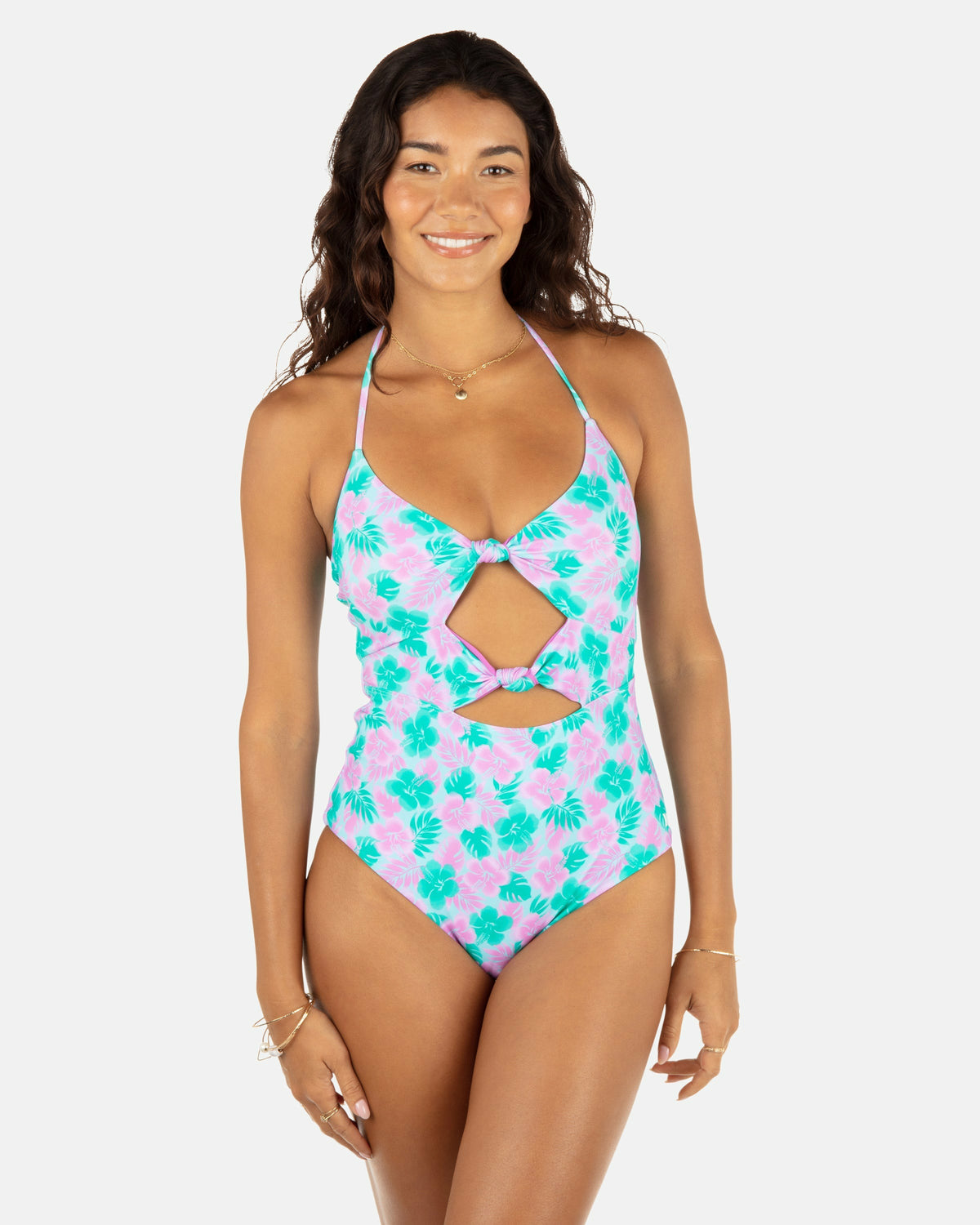 Hurley Lani Floral Cheeky Knot One Piece