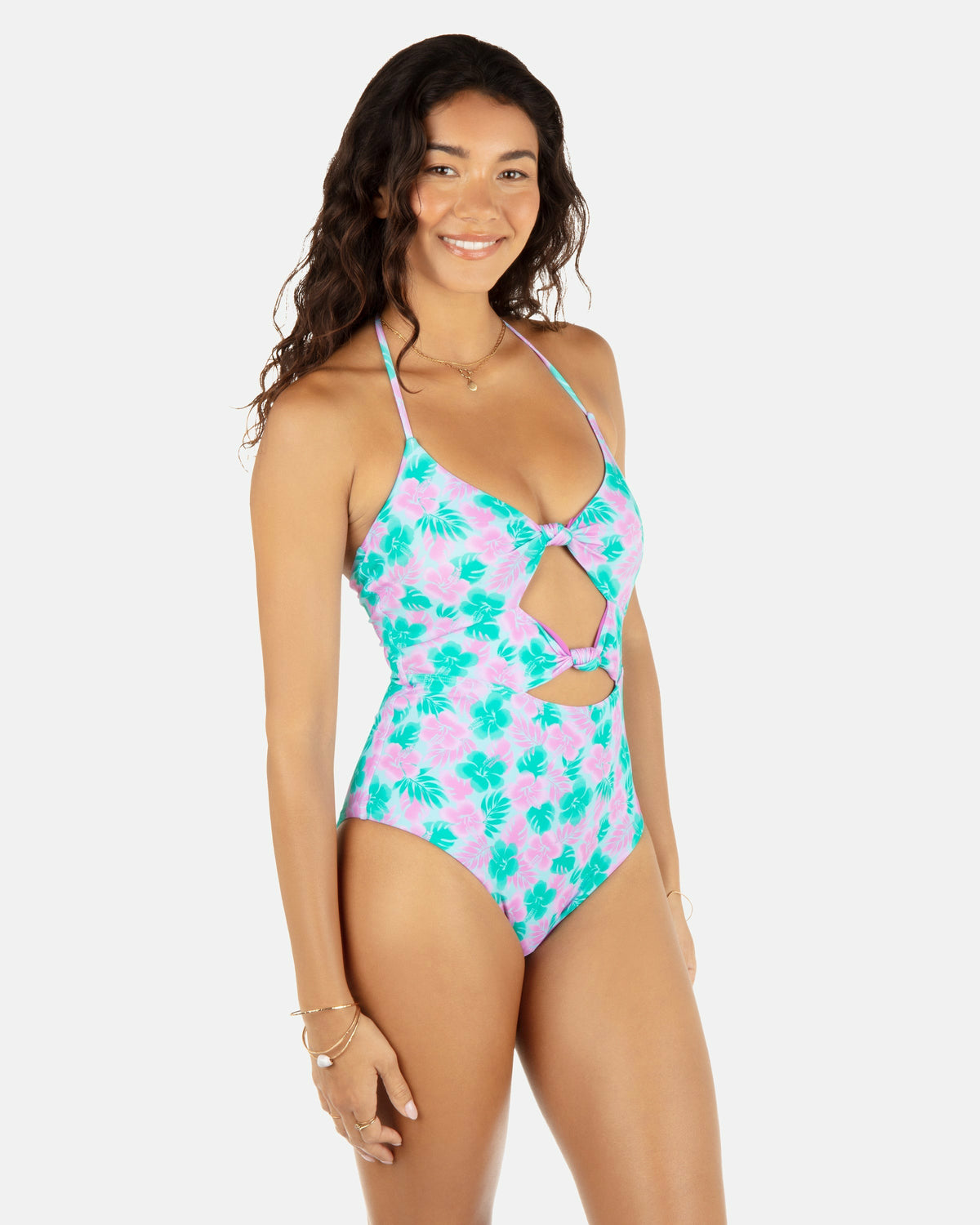 Hurley Lani Floral Cheeky Knot One Piece