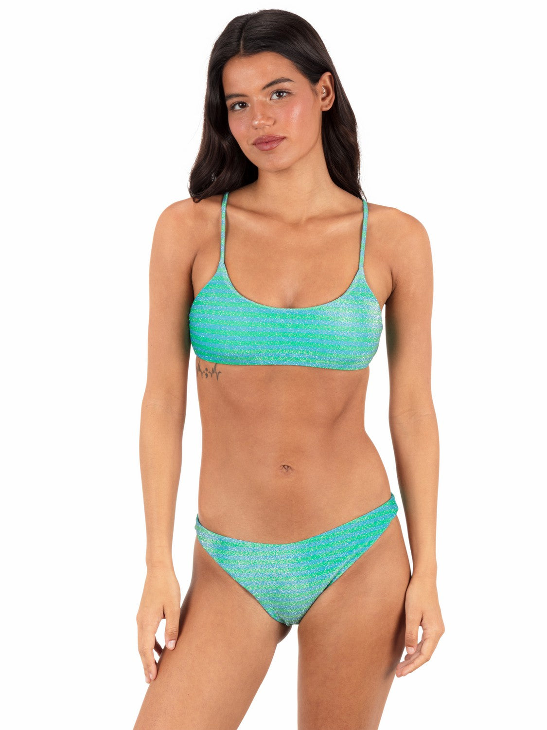 Hurley Shine Stripe Scoop Front Bralette