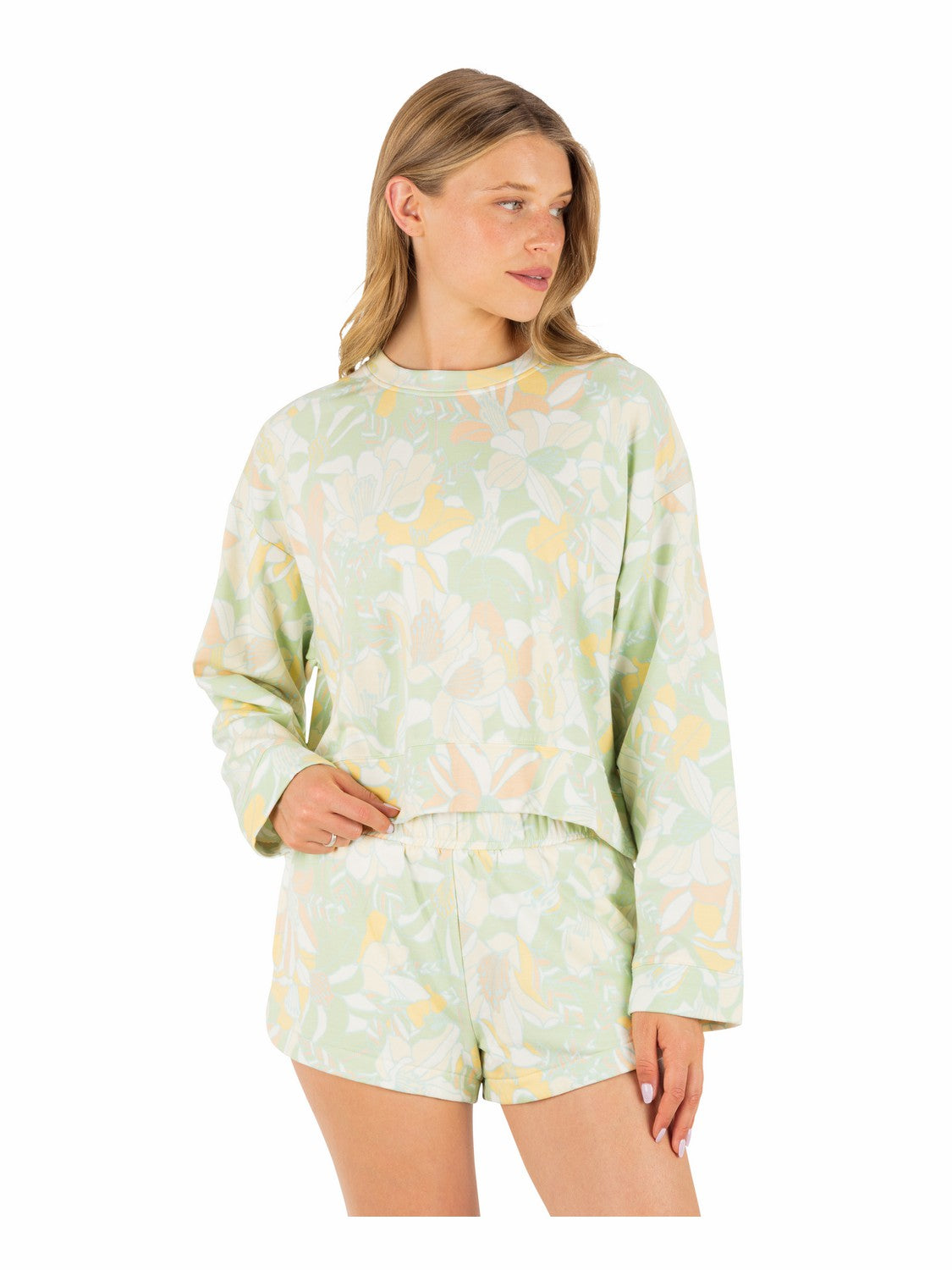 Hurley Safari Floral Boxy Crew