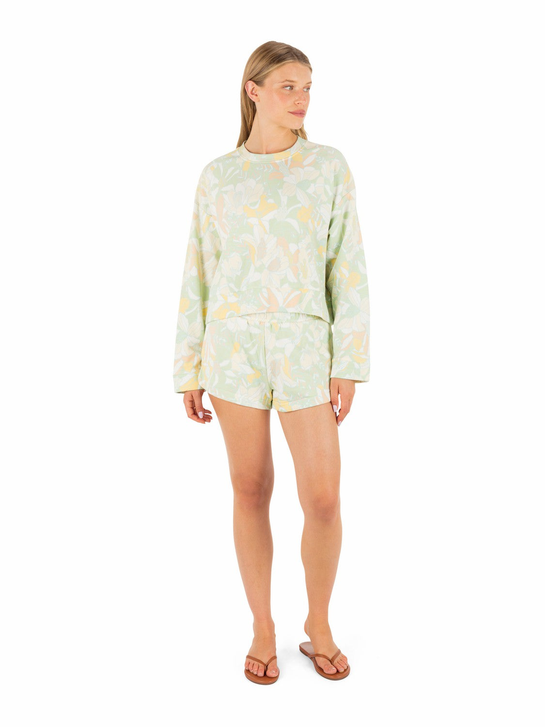 Hurley Safari Floral Boxy Crew