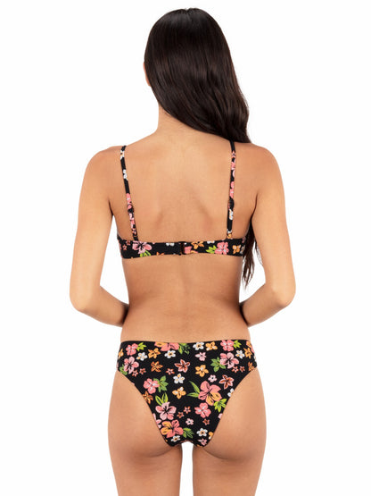 Hurley Max Hibiscus Dream Mid Rise Cheeky Bottom